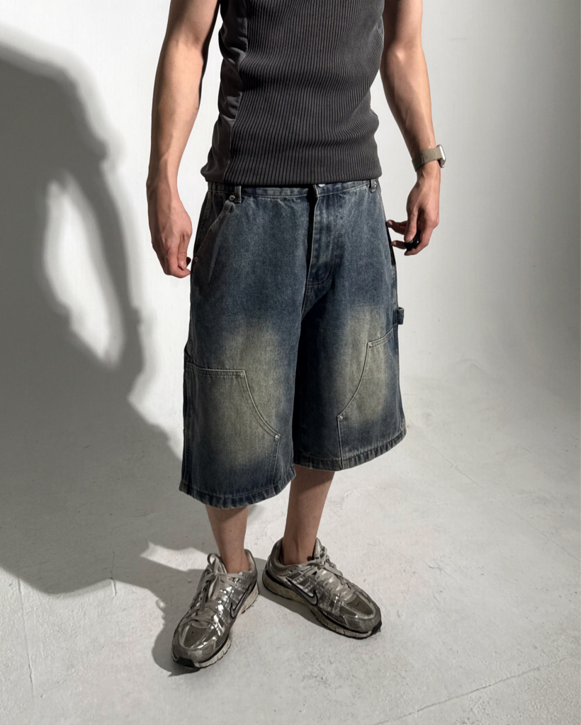 カーペンターハーフデニムパンツ