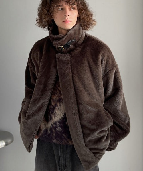 Classical Origin】「3wayアレンジ可能。」ベルト襟フェイクファー素材