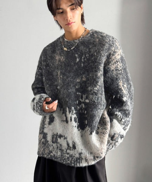 新品タグ付き　ハイネック切替 ニットプルオーバー アニマル柄 ZARA アニマル柄切替ニット レオパード×ゼブラ ハイネック M - メルカリ