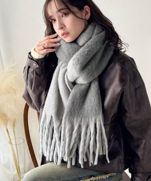 顔まわりに華やぎをプラス♪ バイカラー起毛マフラー ce1020312