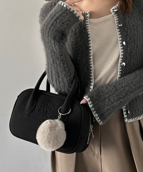 mily bilet】甘い見た目で実力派♪エンボスロゴスウェードライクミニ