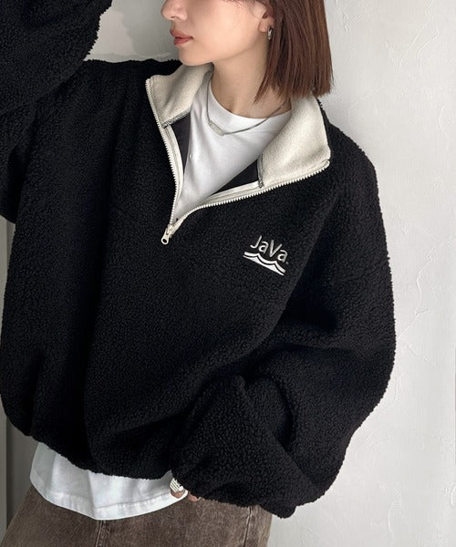 Javaジャバコラボ》ボア素材×刺繍でおしゃれ上級者に格上げ