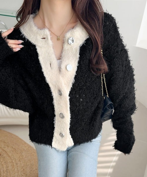 【美品】M-PREMIERメタルボタンフリルニットカーディガン　37,400円 IMG_2064.jpeg