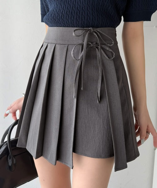 【mily bilet】大人の可愛さを演出。ダブルリボンプリーツ使いスカパン mi1139075