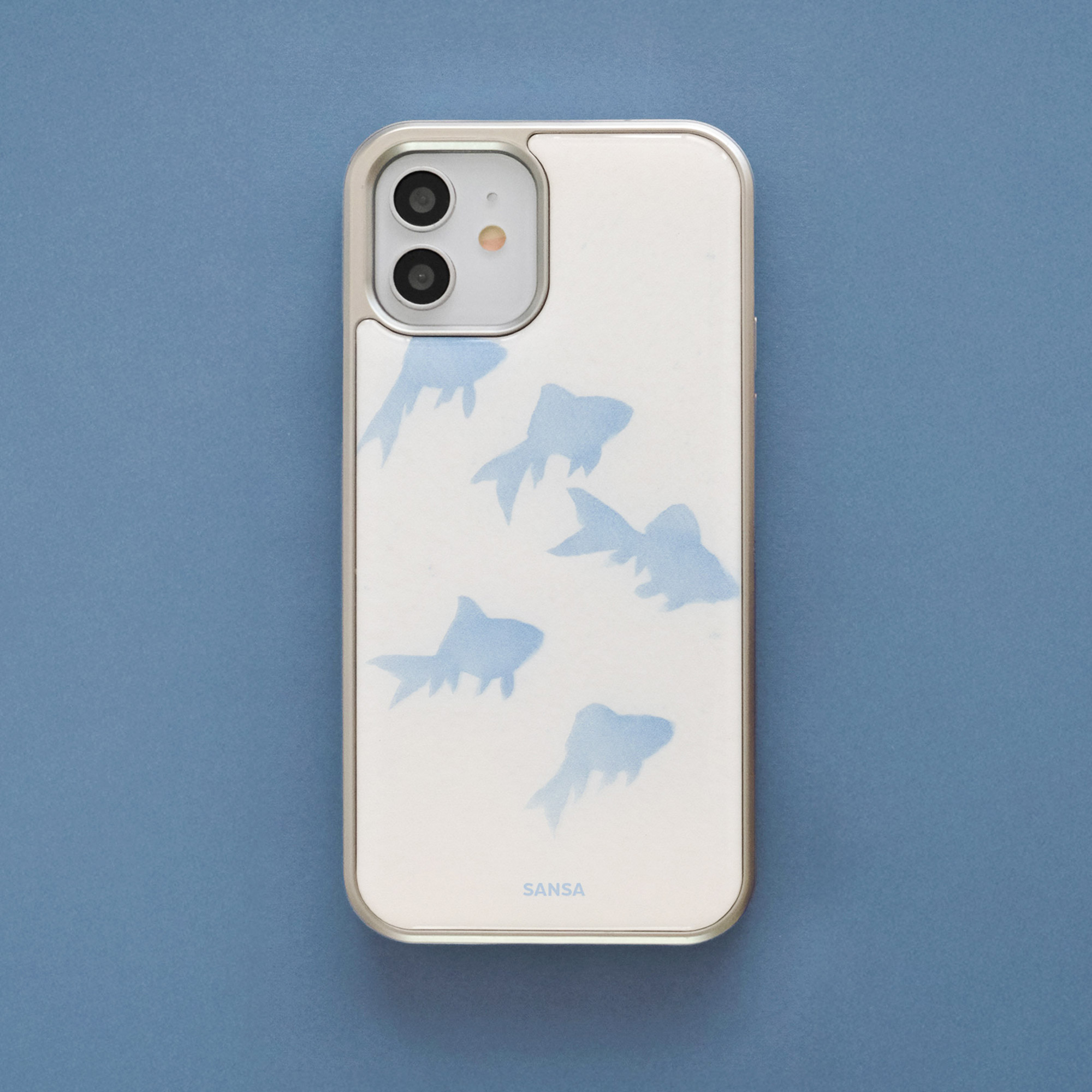 Blue Fish_Bumper Phone Case(Silver)