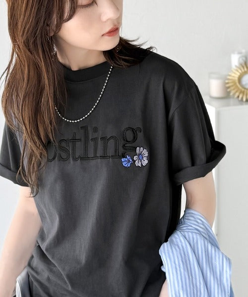 45R コットン ドルマンスリーブ ビッグ Tシャツ ロゴ刺繍 45R コットン ドルマンスリーブ ビッグ Tシャツ ロゴ刺繍 45R