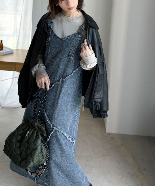 foufou】 Vネックジャンパースカート Sサイズ YAECA - foufou vネック