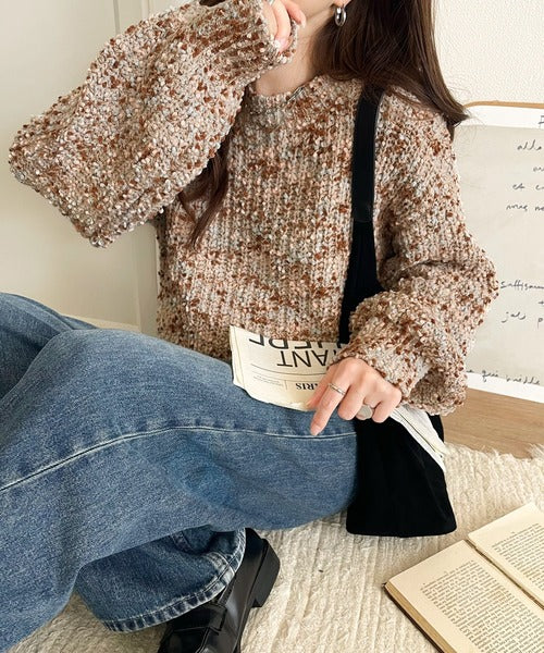 はじける彩りに、一目惚れ。カラフルネップヤーンニット（長袖） ce1260501