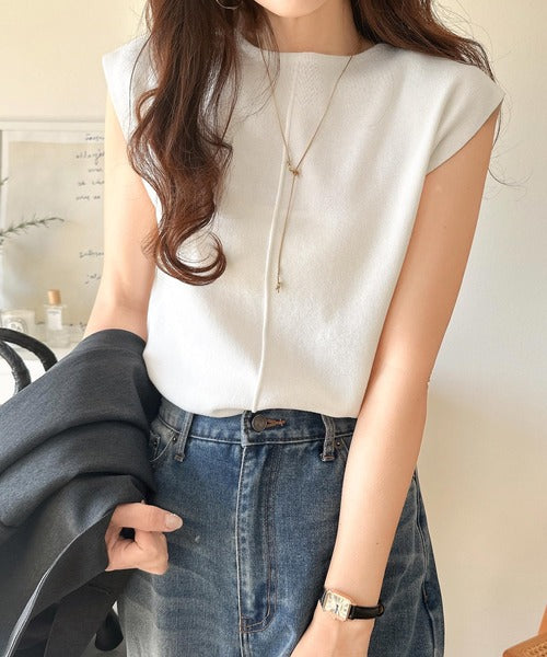 色違いで揃えたい！前後2wayセンターピンタック使いノースリーブ