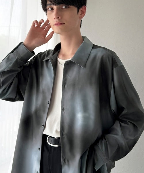 Classical Origin】「都会的スタイル」。総柄ドレープキャンプカラー