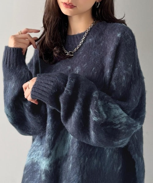 【Classical Origin】「まるで毛布。」モヘアライクシャギー素材クルーネックセーター／Mohair-Like Shaggy Knit Crew Neck Sweater co0780002