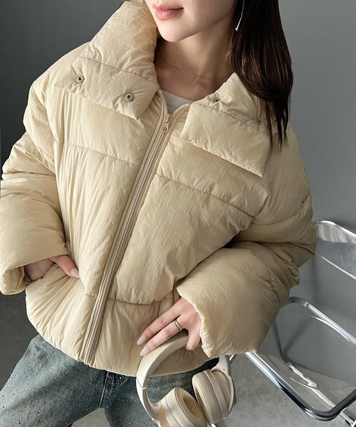 たぬ様ベージュ Javaジャバコラボ》軽量で暖かい！冬に重宝するスタンドカラーフェイク