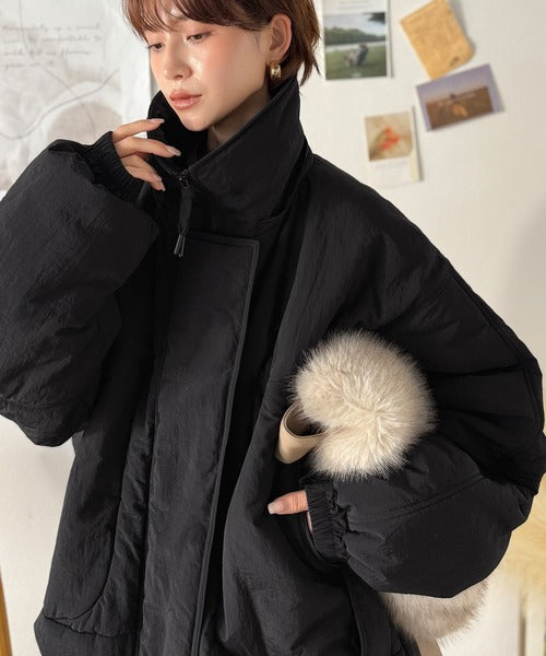 ハル　黒 中綿ブルゾンフード付き vish18-09_a.jpg