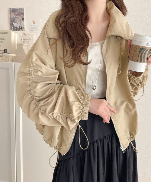 ★美品★ノースビーチレザー レザーブルゾン ドルマン 変形 クロップド丈 ☆美品☆ノースビーチレザー レザーブルゾン ドルマン 変形