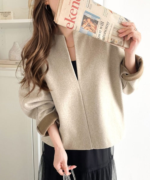 専用イネド コクーンシルエットコート グレーベージュ アルパカM 9号 martinique（マルティニーク）の「martinique/コクーン