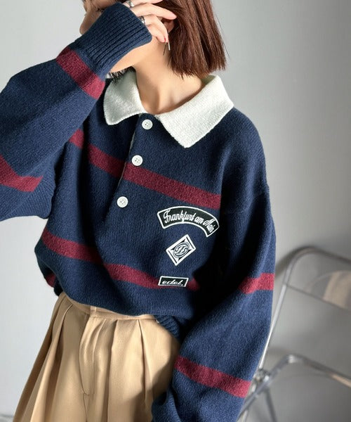 新品 バウワウ×レコグナイズ コラボ ワッペン レタードカーディガン Lサイズ RECOGNIZE LETTERED CARDIGAN レタードカーディガン-レコグナイズ 通販