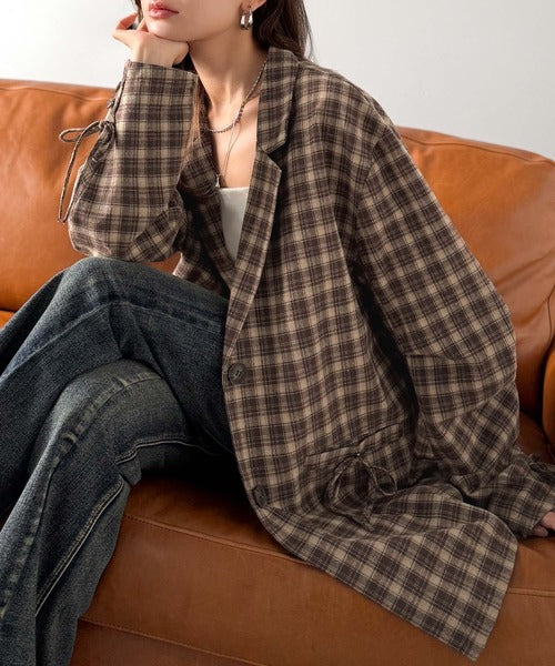 ★malon様 ボリオリ 秋冬起毛ツイード チェック テーラードジャケット bgl2460251-1.jpg