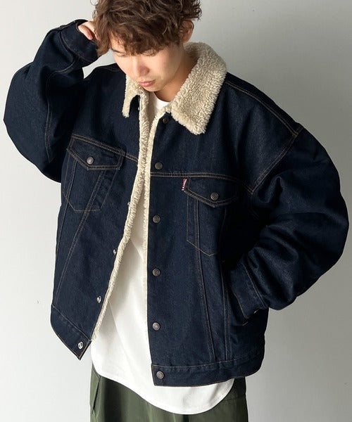 JaVa ジャバコラボ》ヴィンテージライクの主役級アウター 襟ボアデニム