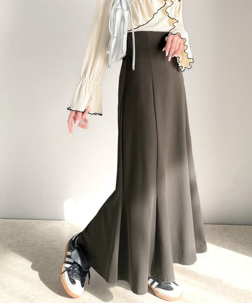 美ライン。カットジョーゼットハイウエストマーメイドロング