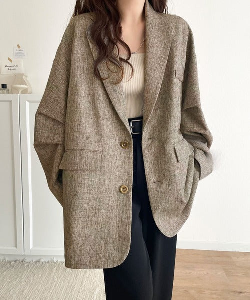 羽織るだけでキマる。袖タックヘリンボーンオーバーサイズ