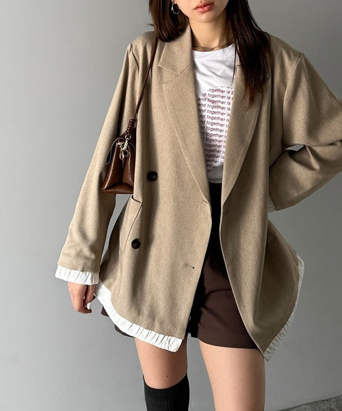 loin nuit フリルレイヤードデザインジャケット モカ 2025年最新】loin