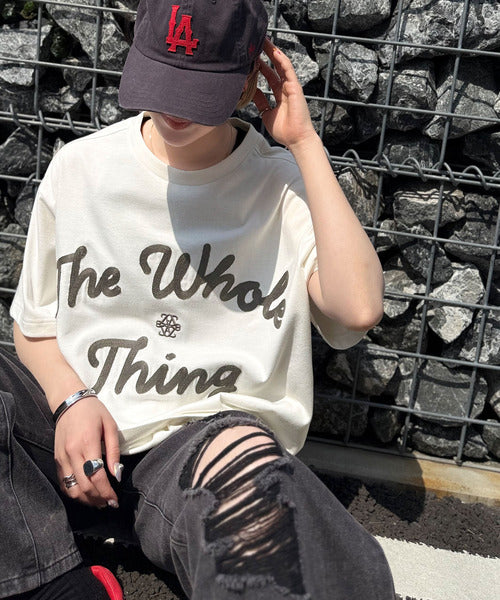 reverse weave “ゆるダボ”刺繍“襤褸 long t-shirt チェーンロゴ刺繍ロンT | Miiakiis Official Store
