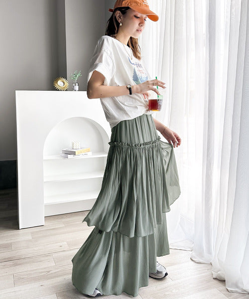 大人の余裕。アシンメトリーフリルスカート ce1260061 | ファッション