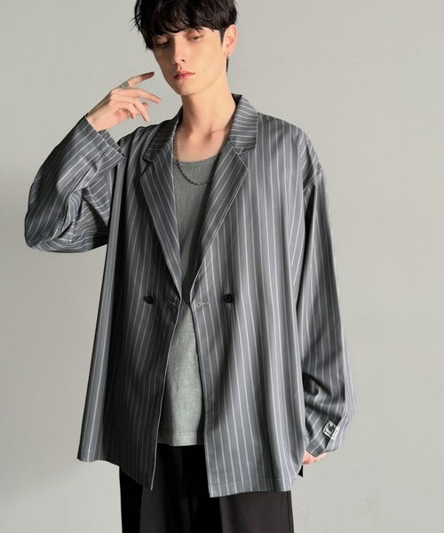 Classical Origin】「さっと羽織れる。」ストライプ柄ドレープ