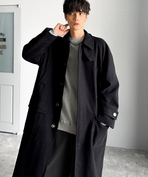 新品未使用OVERSIZED BAL COLLAR LONG COAT ネイビー THE MIDDLE BAL COLLAR COAT｜THERERACS（ザ リラクス）正規取り扱い