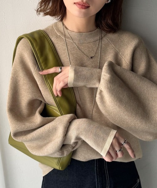 JaVaジャバコラボ》こなれ感と快適さを両立◎サムホール付き袖リブ配色