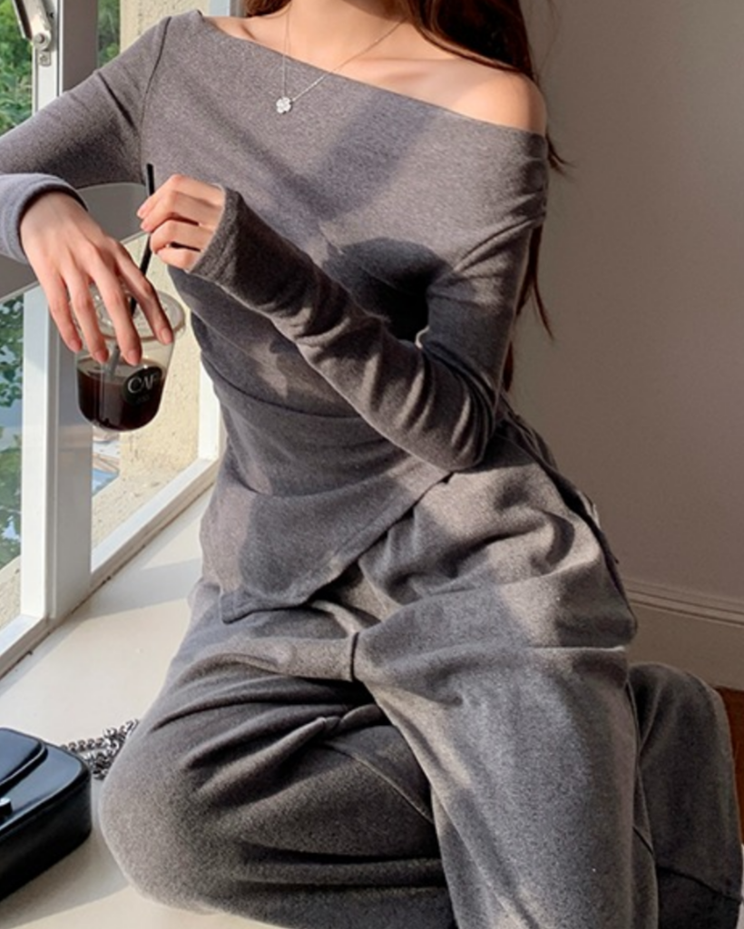 2ピース]オフショルワイドパンツセットアップ | ファッション通販