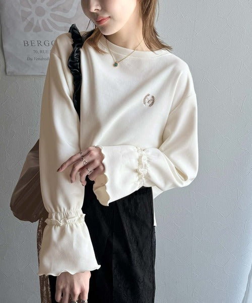 新品未使用 Mewl ボーダーキャンディスリーブカットソー 新品未使用 Mewl ボーダーキャンディスリーブカットソー ワンポイント