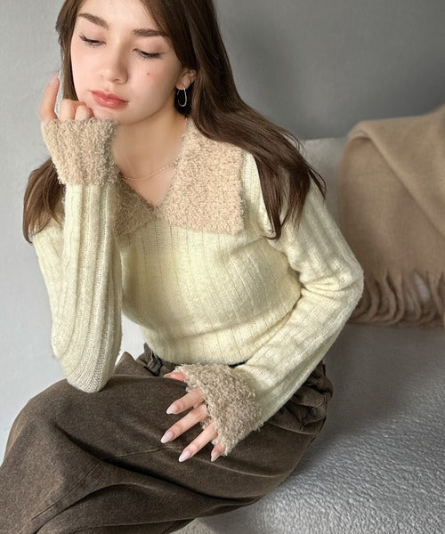 MILLY ミリー N.Y. 長袖ニット　レザーパッチ　スリーブ　ブラック DIOR ディオール 刺繍ポーチ マザーズデイ 母の日 正規ノベルティ 新品