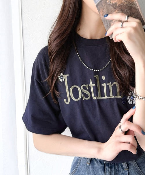 【新品未開封】女子研究大学　LEGENDA フラワー刺繍Tシャツ ナチュラルな中に、さりげない華。綿100％ロゴ×フラワー刺繍ビッグT