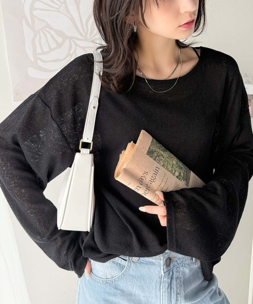 ゆる AICON Printed Knit Pullover Camel / TXA-TENGA by Artist-