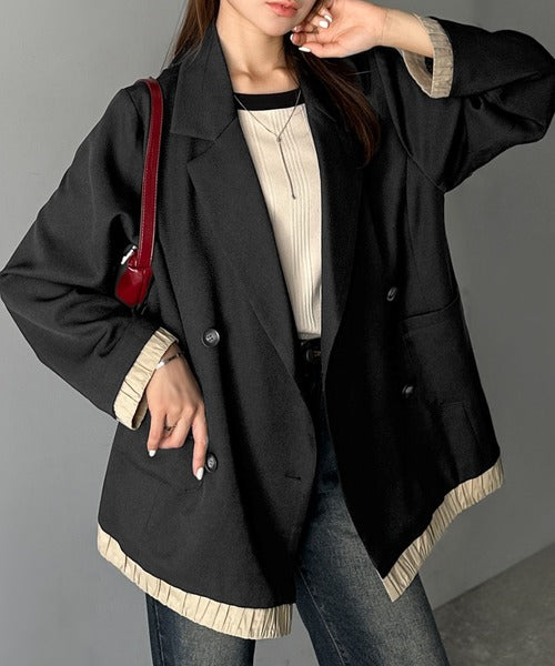 mily bilet】ゆるっと大人見え。バルーンフリルレイヤードジャケット