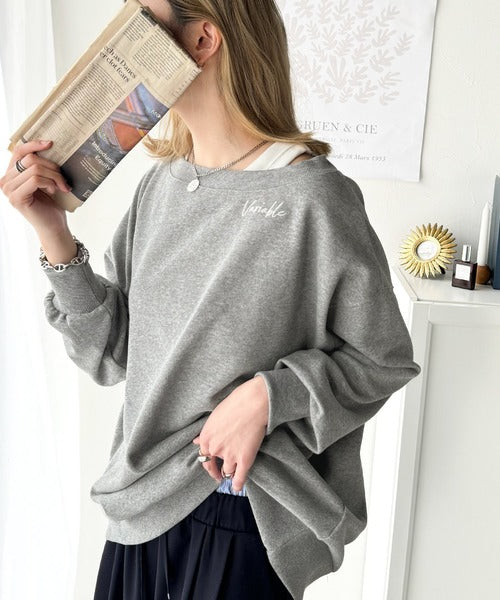 大人可愛いゆるスタイル。前後2WAYヴィンテージ加工スウェット