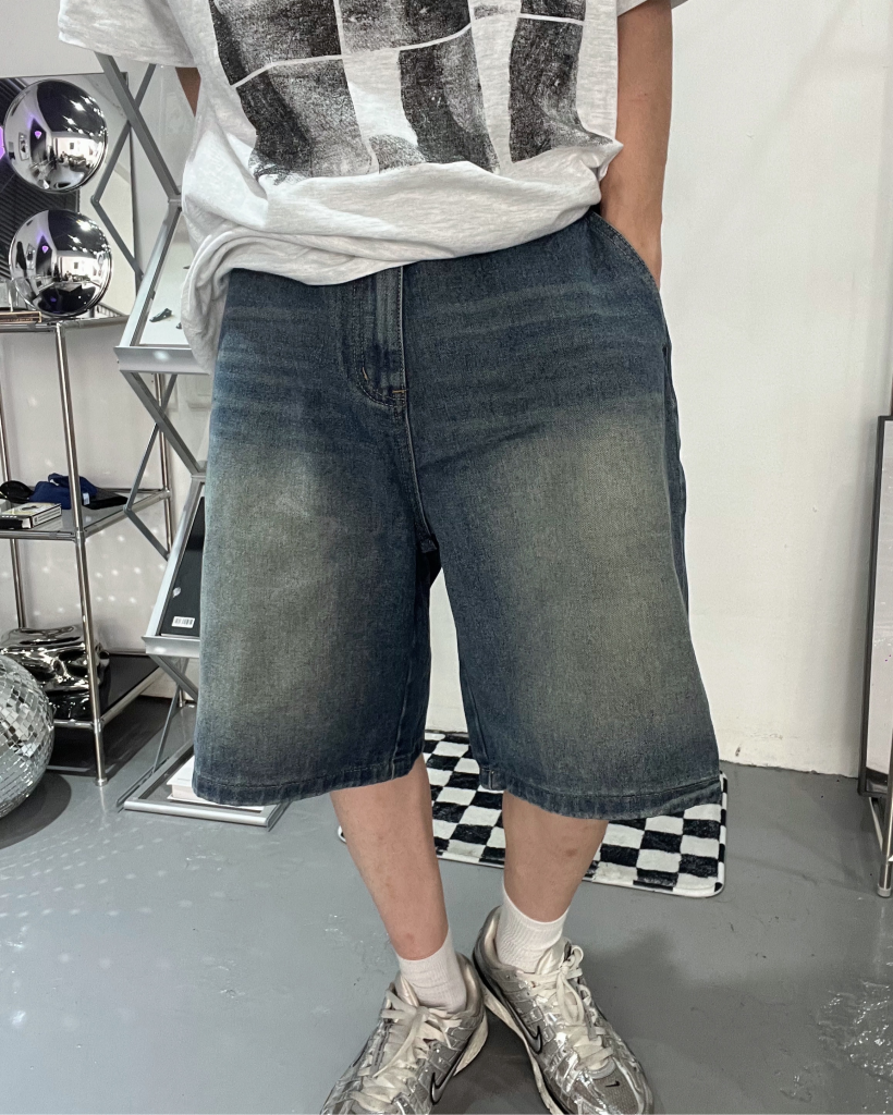ANTIDOME デニムハーフパンツ　七分丈　opium y2k ANTIDOME デニムハーフパンツ 七分丈 opium y2k - メルカリ