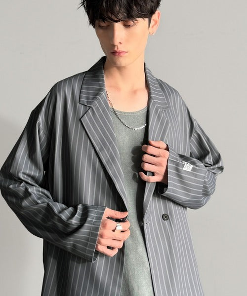 未使用　45R コットンジャケット　ストライプ柄 zy-00057.jpg