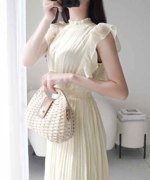 mily bilet】ふんわり揺れる可愛さ。プリーツ加工シアーフリル