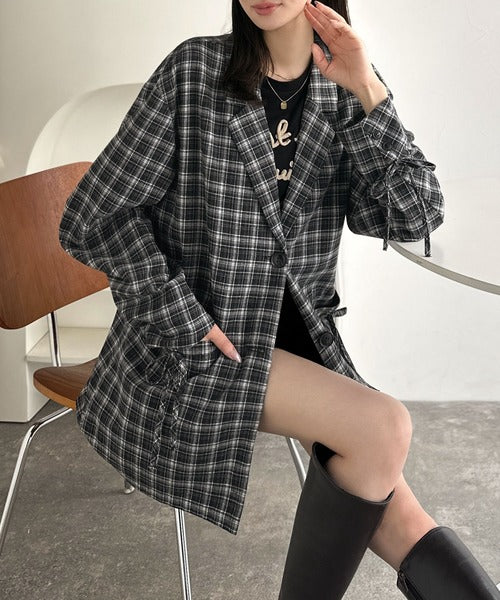 mily bilet】今季大本命！お洒落映えリボン付き微起毛チェック柄