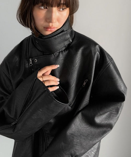 JaVaジャバコラボ》甘さ控えめ、無敵の女っぽさ。フェイクレザーダブル