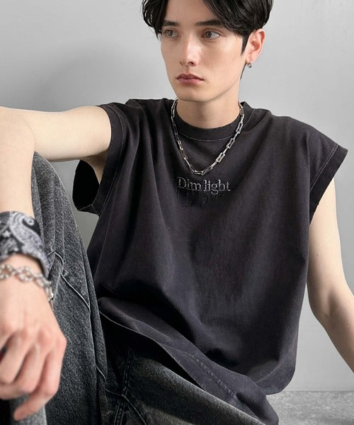 【夏コーデに取り入れたい♪】エルメス★ノースリーブTシャツ 1枚で主役。」紐刺繍スノーウォッシュ加工ノースリーブTシャツ