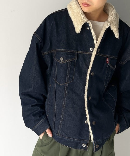 JaVa ジャバコラボ》ヴィンテージライクの主役級アウター 襟ボアデニム