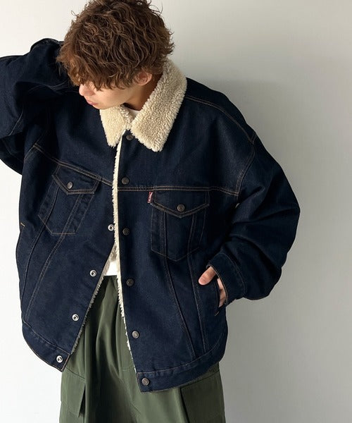 JaVa ジャバコラボ》ヴィンテージライクの主役級アウター 襟ボアデニム