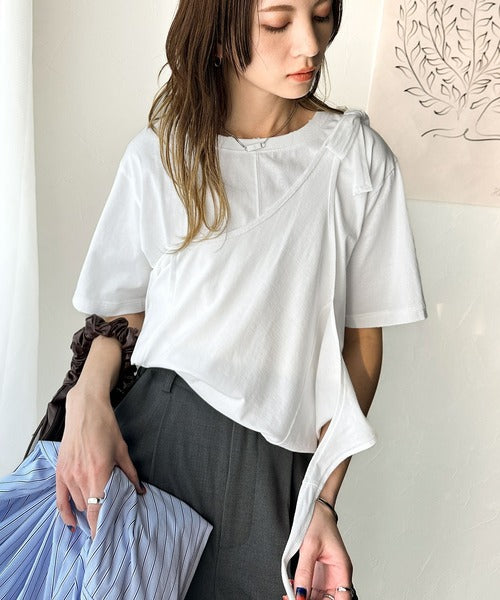 レイヤード感が可愛い♪上級見えマルチウェイ綿100%Tシャツ レイヤード感が可愛い♪上級見えマルチウェイ綿100%Tシャツ