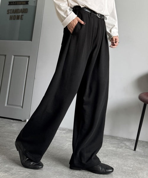 LABELESS レイブレス タック入り　スウェットパンツ ベルトループ ベルトループ付きストレッチポンチ細身サイドプリント裾リブジョガー