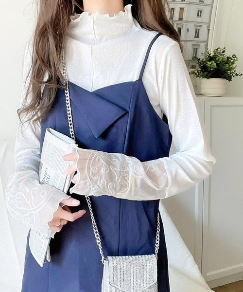 ブルー×白 貝殻 マリン刺繍 半袖シアートップス 夏 重ね着大活躍 ブルー×白 貝殻 マリン刺繍 半袖シアートップス 夏 重ね着大活躍