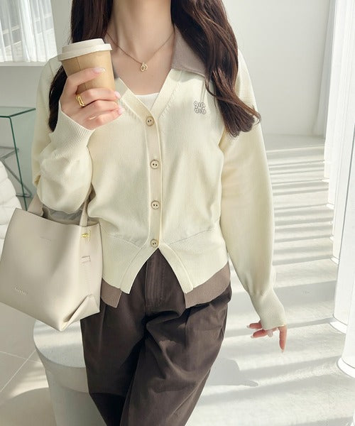 mily bilet】着るだけ完成、コーデ迷子にさよなら♪胸刺繍ダブルカラー