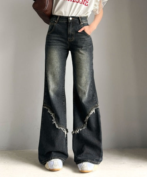 カ*ン様 $ direia ディレイア メソスキニーバンテージプレミアム　未使用 2color ／ 4size 】ヴィンテージライクフリンジストレッチ